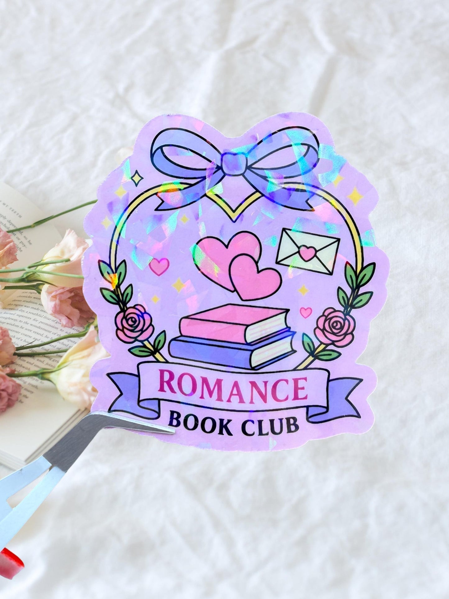 Romance book club sticker | romance reader sticker | holographic bookish sticker