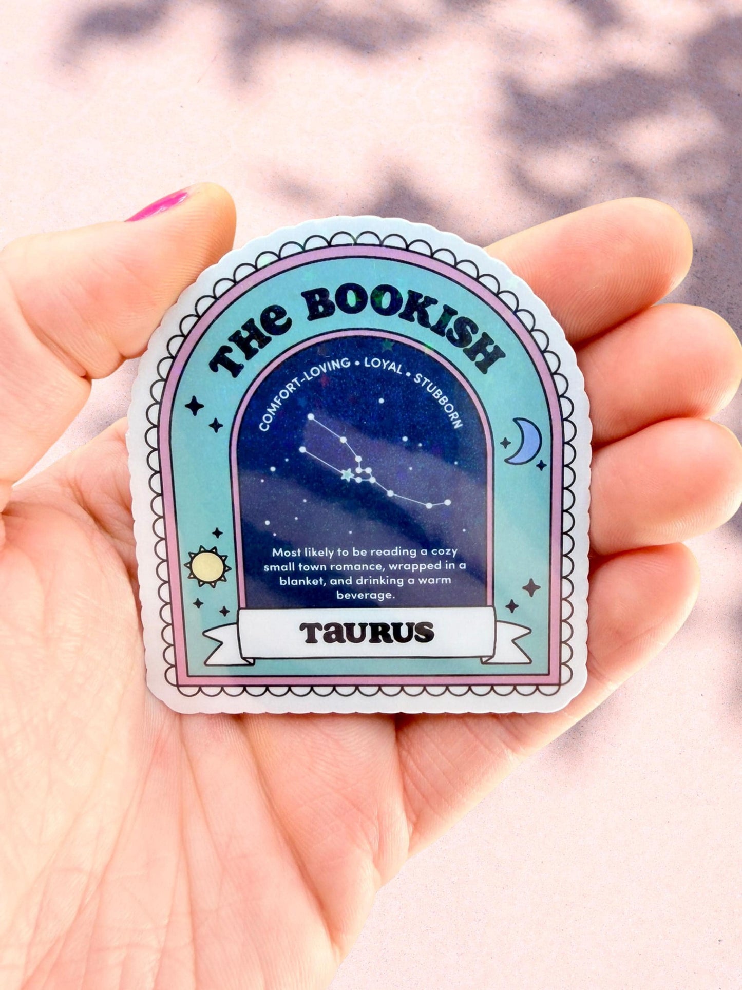 Taurus Bookish Sticker | Zodiac Reader Sticker