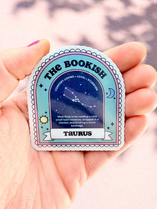 Taurus Bookish Sticker | Zodiac Reader Sticker