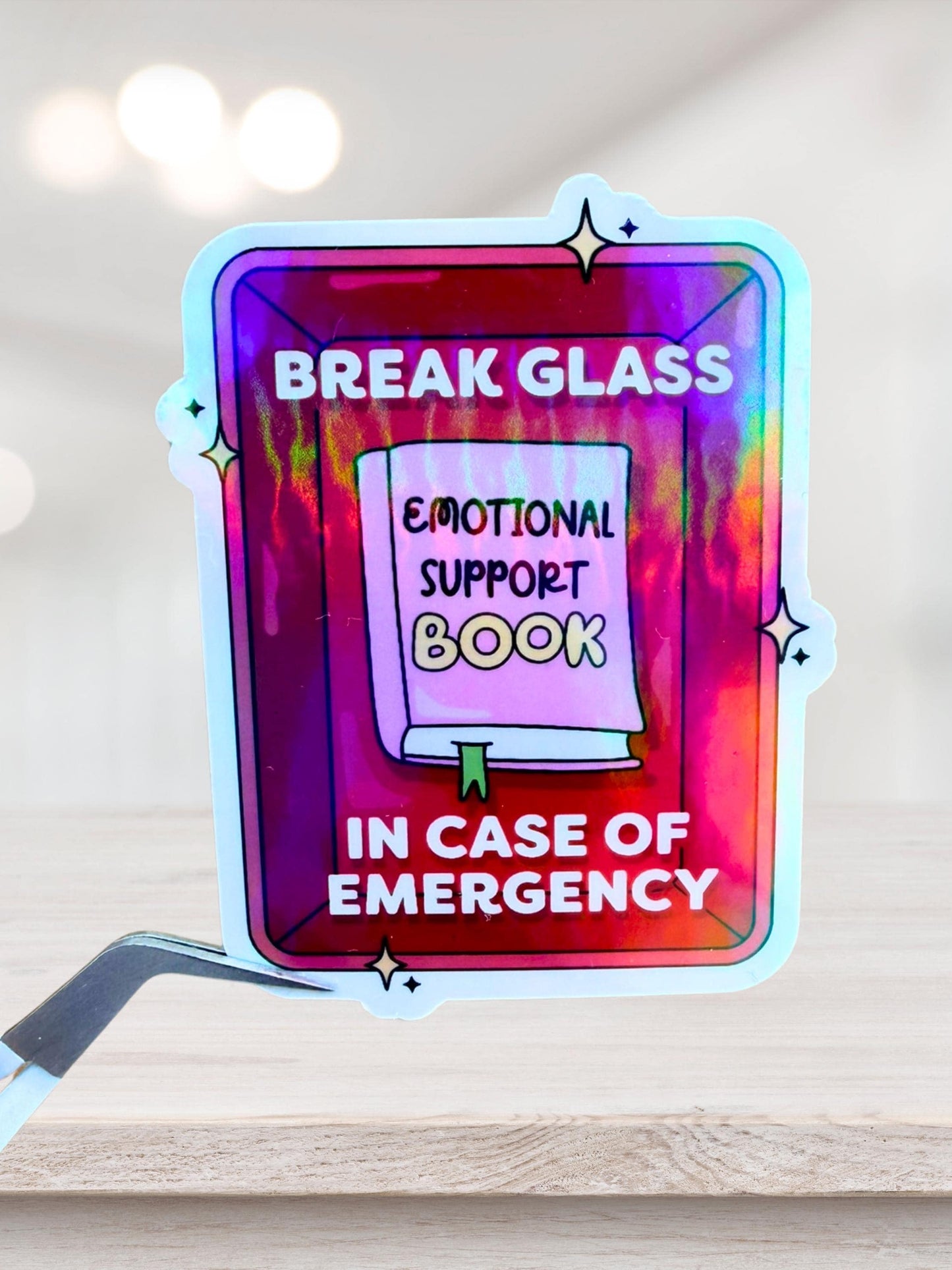 Emotional Support Book Sticker | Break Glass Bookish Sticker