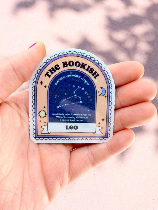 Leo Bookish Sticker | Zodiac Reader Sticker