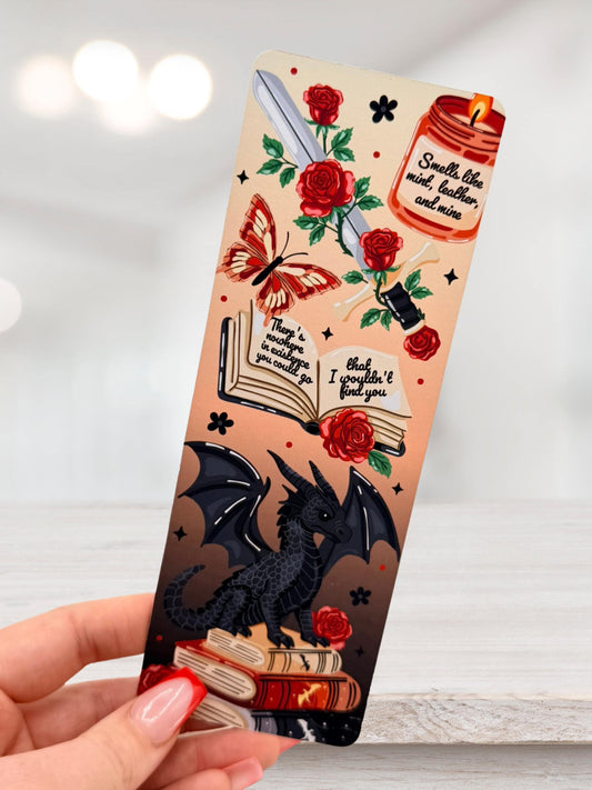 Dark Fantasy Dragon Bookmark | Fantasy Romance Bookmark
