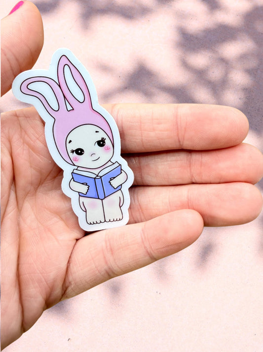 Bookish Bunny Sticker | Cute Reader Sticker